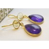 Citrine and Amethyst Gold Plated Sterling Silver Earrings