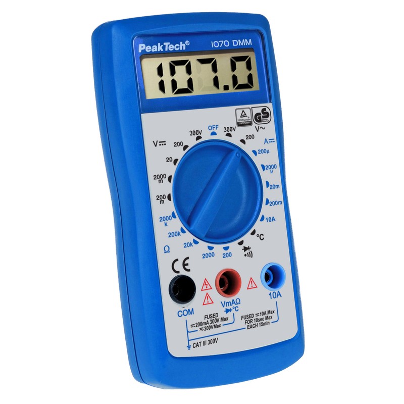 PeakTech RMS Digital Multimeter 2000 Counts with Continuity Tester CAT