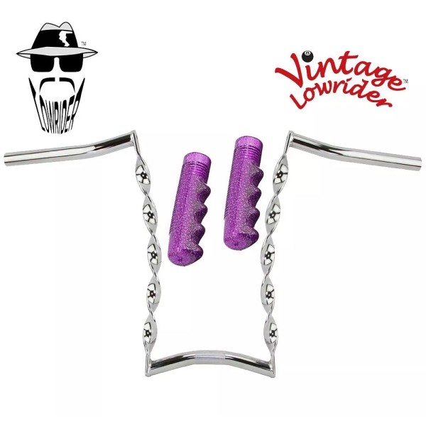 Vintage Lowrider Vtg Lowrider Handlebar CURVED Twisted 15" 25.4mm Chrome