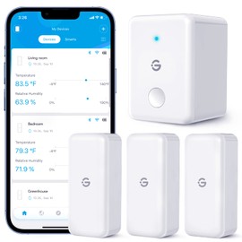 GoveeLife WLAN Hygrometer Thermometer Innen 3 Pack, Smart Temperatur und Luftfeuchtigkeitsmesser mit App Benachrichtigung und Datenspeicherung, geeignet für Gewächshaus, Weinkeller