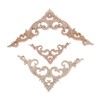 MUXSAM 4Pcs 15cm Wood Carved Unpainted Sharp Corner Onlay Applique