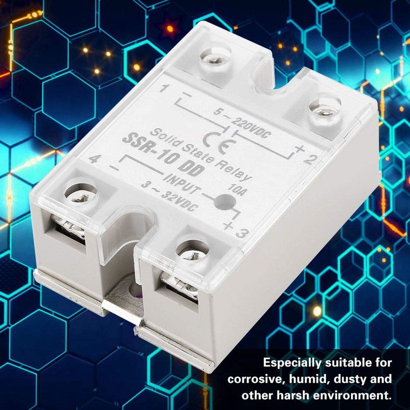 SSR-10DD Solid State Relay, 3-32 VDC to 5-220 VDC/10A