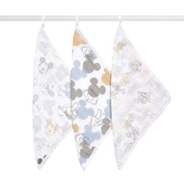 aden + anais AWCC30002DIJ AWCC30002DIJ Washcloth, 11.8 x 11.8 inches (30 x 30 cm), Set of 3, Towel with Loop, Gauze Handkerchief, Girls, Boys, Baby, Gift, Baby Shower, Baby Gift