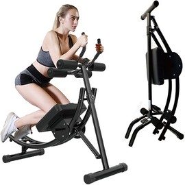 Abdominal Trainer Height Adjustable Strength Training Machine Black Fitness Workout Equipment for Home Gym