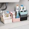 rejomiik Portable Shower Caddy Basket with Bamboo Handle, Plastic Cleaning