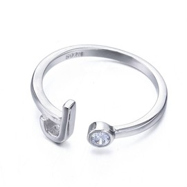 VIKI LYNN Women Ladies Girls 925 Sterling Silver Adjustable J Initial Rings Size J