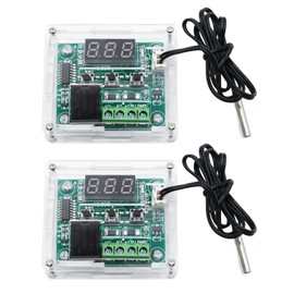 W1209 LED Digital Thermostat RUIZHI Pack of 2 W1209 Digital Temperature Controller Temperature Temp Control Switch Module Board DC 12V -50~110°C with Waterproof Sensor Probe Heating/Cooling