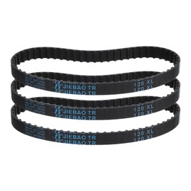sourcing map 3 Pcs 120XL 037 Timing Belt 60 Teeth Rubber Geared Cogged Belt, 0.37" Width, 0.20" Pitch Synchronous Timing Belt