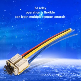 Mini RF 2CH Relay Switch, DC3.7‑12V 2CH 433Mhz RF Wireless Relay Remote Control, Micro Switch with Learn Button, Momentary Switch Transmitter with Receiver