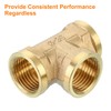 sourcing map Brass Tee Pipe Fitting, G1/2" x G1/2" x