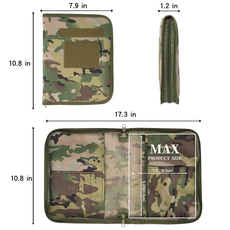Army Military Notebook Cover With 6 Ring Binder, Padfolio With