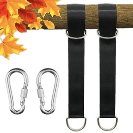 CATOR 2 Pcs Schaukel Befestigung mit 2 Schwerlast Karabinern und D-Ringen, Hängematten Befestigung, Hängematte Gurte, Swing Hanging Kit, Hält bis zu 400kg, für Baumschaukel Aufhängung Hängesessel