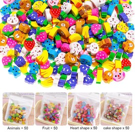 KEQAR 200 Piece Eraser Animal Set, Novelty Erasers for Party Favors, Animal Erasers for Children, Pencil Eraser Gifts, Class Rewards for Students
