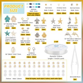 PH PandaHall 3595pcs Ocean Theme Beads Kits Starfish Beads Letter Beads Dolphin Shell Charms Turtle Mermaid Pendant Star Heart Bead 6mm Polymer Clay Bead for Jewellery Making Bracelet Necklace Earring