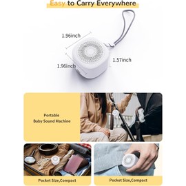 Mini Baby White Noise Sound Machine for Baby with 7 Color Night Light, Portable Mini Sleep Sound Machine, Calm,Relax -Smooth Sound White Noise Machine Timer and Memory Gift Home,Travel