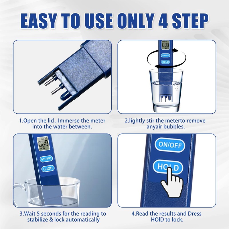 ExcellaElite TDS Meter, TDS Meter Digital Water Tester with 0-9990