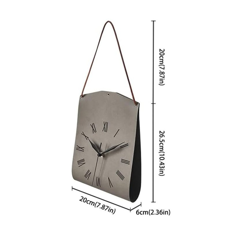 LTG Wall Clock Nordic Simple Antique Retro PU Leather Wall