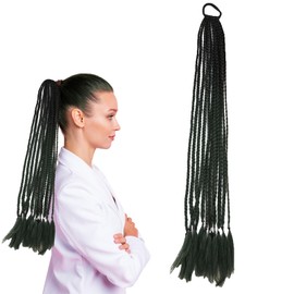 Traziewell Braiding Hair Extension Green for Women Long Ponytail Extension Natural Looking Light Weight Hairpiece for Cosplay Hair Extensions 2718