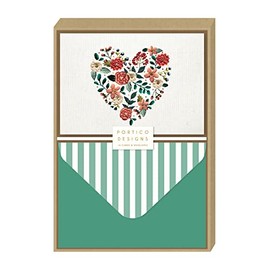 Portico Designs Embroidered Heart - Boxed Notecards