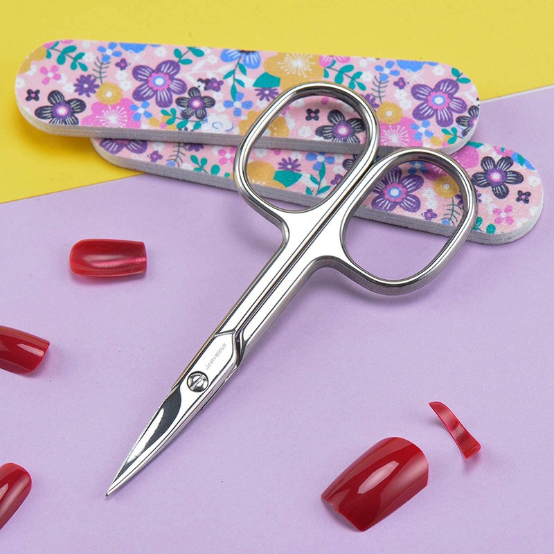 JARVISTAR Curved Edge Nail Scissors, Cuticle Scissors, Extra Sharp, Rustproof