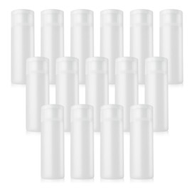 YXC - Juego de 15 botellas de viaje para artículos de cambiador, kit de recipientes de tamaño de viaje, transparente con tapa abatible, a prueba de fugas, recargable, sin BPA, para champú,