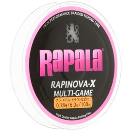 Rapala RLX100M018PK PE Line Rapinova X Multi Game, 328.4 ft (100 m), No. 0.18, 6 lb, 4 Braids, Pink