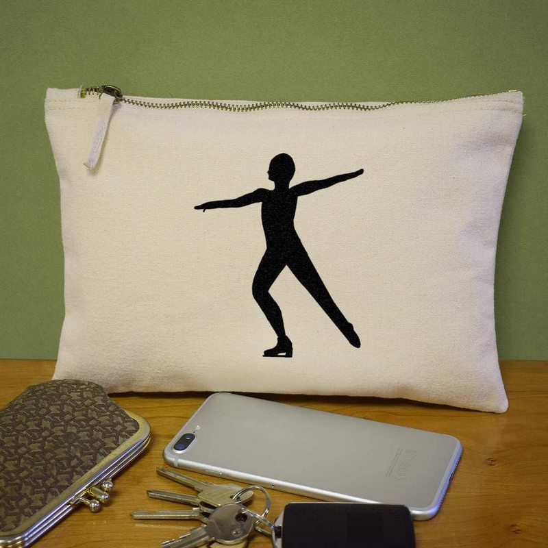 'Man Ice-skating ' Canvas Clutch Bag/Accessory Case (CL00035105)