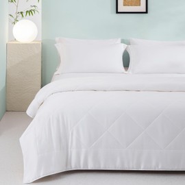 TOSMO 100% Viscose from Bamboo Comforter, Soft Breathable Cooling Silky Duvet Insert, Down Alternative Duvet Insert for Restful Sleep (King, White)