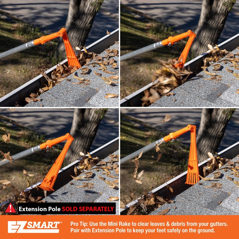 EZ Smart Mini Rake Head – Gutter Rake Tool for