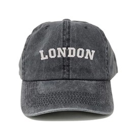 PD vacation cap, London embroidered baseball cap, cotton baseball cap, custom ball cap, dad hat (BLACK)
