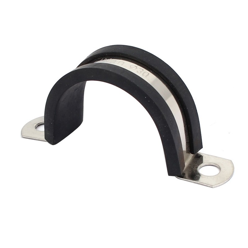 sourcingmap 30mm Dia EPDM Rubber Lined U Shaped Pipe Tube