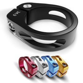 IMPALAPRO Bicycle Seat Clamp - Seat Clamp 34.9/31.8 - Aluminium Alloy Seat Clamp - Bicycle Saddle Mount - Bicycle Saddle Attachment - Saddle Clamp (Black, 34.9 mm)