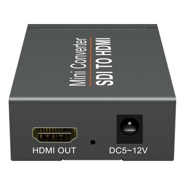 HDSUNWSTD SDI to HDMI Video Mini Converter with Audio Embedder,SDI to HDMI Adapter for SD-SDI, HD-SDI and 3G-SDI Signals SDI Loopout (Black) with Power Supply