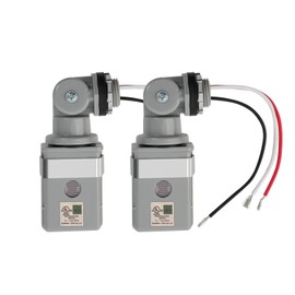 FIMXSD 2 Pack Photo Cell for Outdoor Lighting Dusk to Dawn Sensor Photoelectric Switch for Porch Yard LED Flood Lights, 120VAC 50/60Hz Photocell Sensor IP54 Waterproof