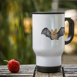 Mr. & Mrs. Panda Thermobecher Fledermaus Flügel - Geschenk, lustige Sprüche, Tiermotive, Reisebecher, Thermobecher für 400 ml, Thermotasse,