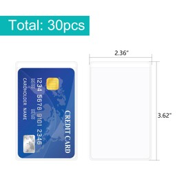 CHRORINE 30 Pcs Card Sleeves Protectors Clear Card Holder Wallet Size Slot Card Sleeve for Credit ID Business Card