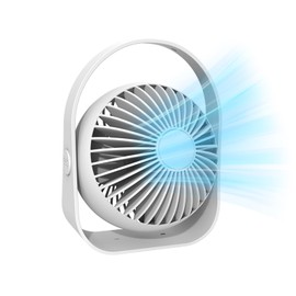 Portable Desktop Fan with Powerful Wind Sensation - 3 Speed Settings, 360° Adjustable, Low Noise, USB Plug-In, and Carrying Handle,Desk Fan for Cooling Home Dorm Office Bedroom Bathroom Kitchen