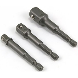 Set of 3 Adapter Set SOCKET SPANNER BIT DRILL CORDLESS SCREWDRIVER FOR 1/4 "3/8" Socket 1/2