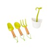 Zendea Set of 3 Garden Tools with Hooks Green - Set of 2 Stainless Steel Screwdrivers and Hammer with Container with Practical Carry Handle - Ideal Set for Growing