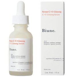 Serum de Vitamina C+E y Ginseng | Con Ácido Hialurónico y Adaptógenos | Antimanchas e Iguala el Tono de la Piel. Recupera el Brillo Natural | Fórmula Vegana y Antioxidante para Todo tipo de Pieles | Biune. | 30 ml