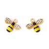 Honbay 10PCS Enamel Bee Charm Pendants with Crystal for Jewelry