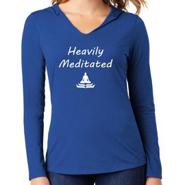 Yoga Clothing For You Womens Heavily Meditated Lightweight Hoodie Tee, Medium Deep Royal