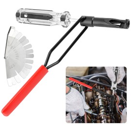 XuYelora Valve Lash Adjustment Tool, Jam Nut Valve Adjustment Tool with Angled Feeler Gauge for 10mm Jam Nut Compatible with Hond-a/Nissa-n Auto Vehicle Engines(10mm Model)