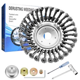 Professional 6 Inch Weed Brush for Brush Cutter with 25.4 mm Bore, High-Quality Wild Herb Brush for Brush Cutter, Weed Brush for Grass Trimmer, Weeds and Moss Easy to Eliminate with Installation Tool