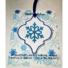 Unbranded Christmas Hug Card with SnowFlake Ornament