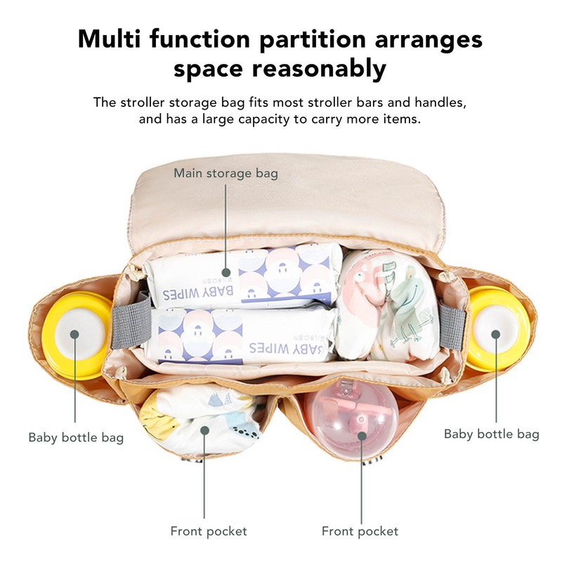 Baby Stroller Organizer Multifunction Waterproof Nylon Stroller Bag Organizer Large