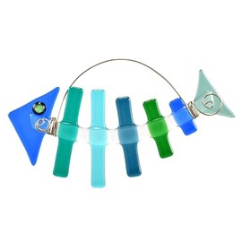 Bonefish American-Made Fused Glass Suncatcher, 4" x 7"