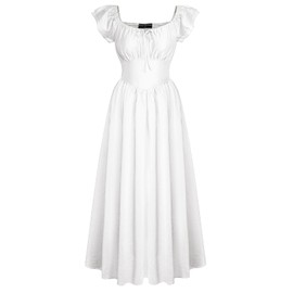 Scarlet Darkness Summer Dresses for Women Renaissance Corset Dress Milkmaid Sundress White