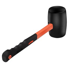 Rubber Hammer with Shock Absorbing Fibre Handle, 28 Oz Mallet for Camping, Floor Installation, Tent Stakes, Home Decoration and Woodworking (28 oz)