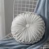 HLOVME Round Velvet Pillow for Couch Small Handmade Decorative Throw